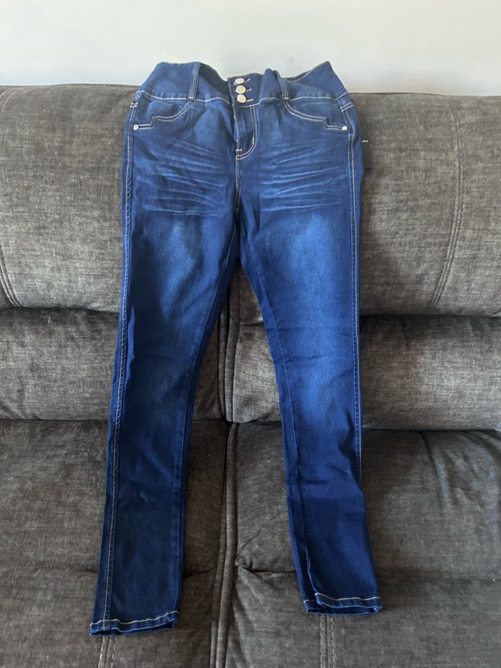 Colombian Women’s Dark Blue Stretch Butt Lifting Skinny Jeans